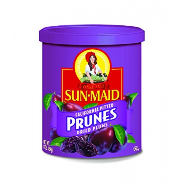 Sun-Maid Dried Prunes from Pitted Plums Canister, 16 OZ Pack of 3