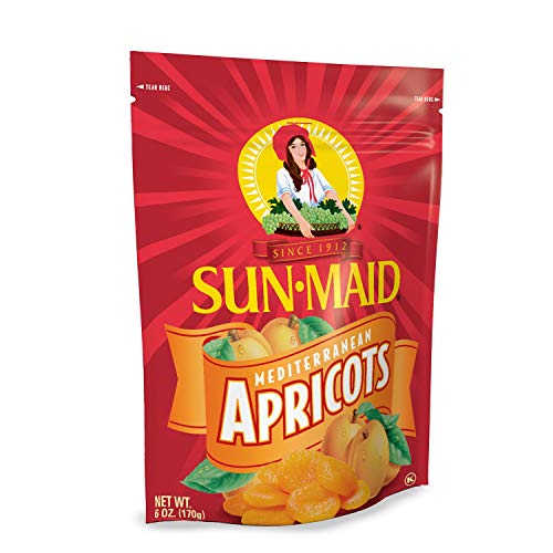 Sun Maid Mediterranean Apricots Pouches, 6 Ounce Pack Of 12