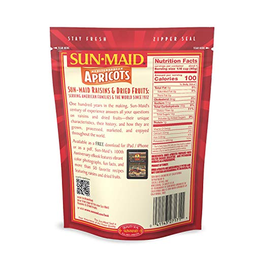 Sun Maid Mediterranean Apricots Pouches, 6 Ounce Pack Of 12