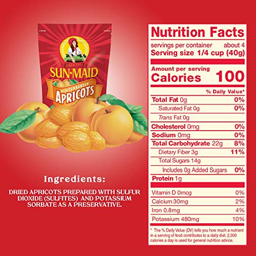 Sun Maid Mediterranean Apricots Pouches, 6 Ounce Pack Of 12