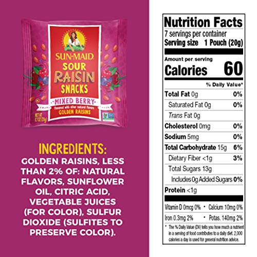 Sun-Maid Natural Raisins - Mixed Berry Sour Raisins Dried Fruit