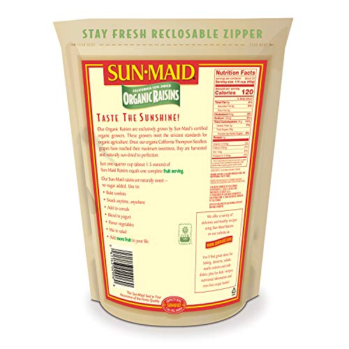 Sun-Maid Organic Raisins - Dried Fruit Snacks - Healthy Snacks F