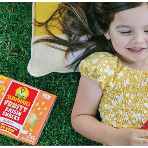 Sun-Maid Peach Fruity Raisin Snacks - 56 Pack 0.7 oz Pouches -...