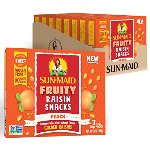 Sun-Maid Peach Fruity Raisin Snacks - 56 Pack 0.7 oz Pouches -...