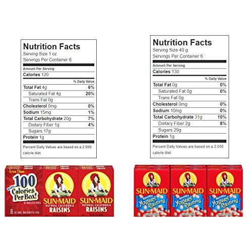 Sun-Maid California Raisins Variety Snack Pack 12 Count - 6 Boxe