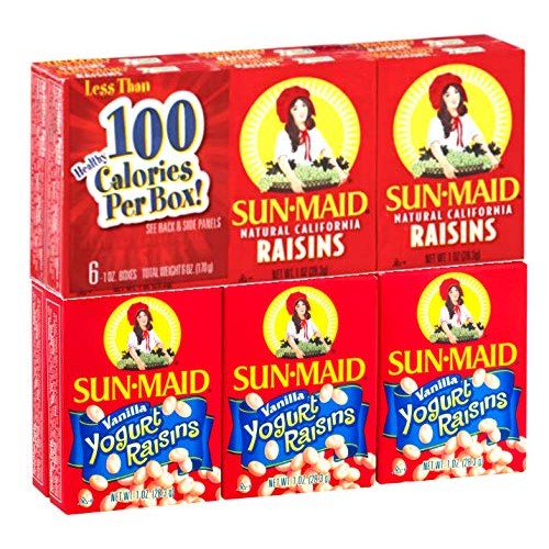 Sun-Maid California Raisins Variety Snack Pack 12 Count - 6 Boxe