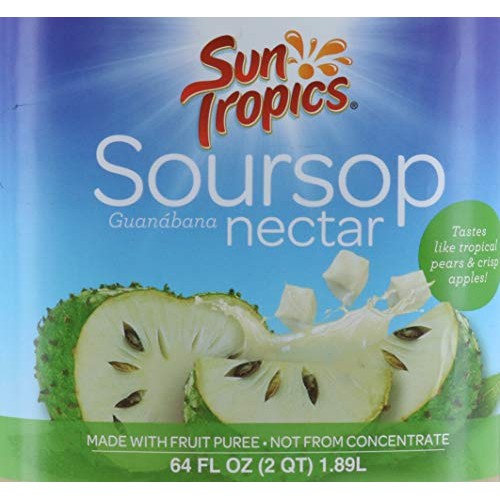 2 Bottles, Sun Tropics Soursop Guanabana Nectar Tropical Fruit 6