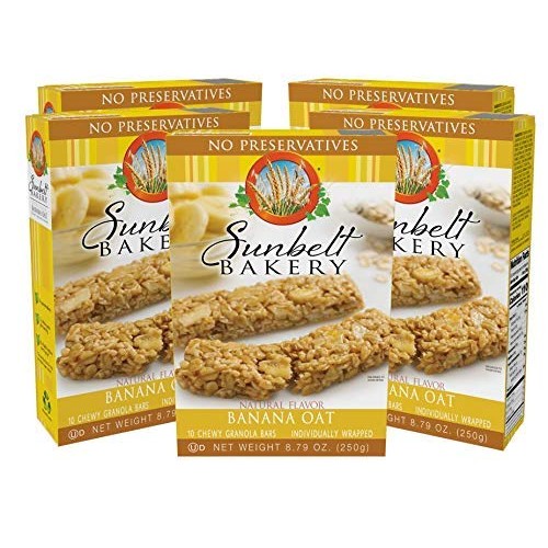 Sunbelt Bakery Banana Oat Chewy Granola Bars, 5 Boxes, No Preser