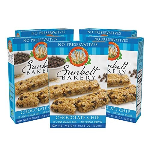 Sunbelt Bakery Chocolate Chip Chewy Granola Bars, 5 Boxes, 50 In