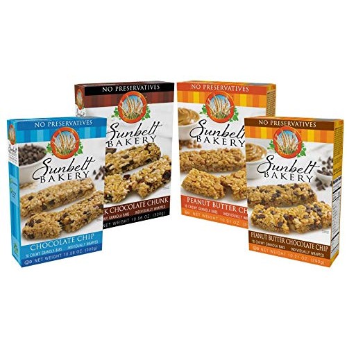 Sunbelt Bakery Combo Pack, 4 Flavor Chewy Granola Bar Variety Pa...