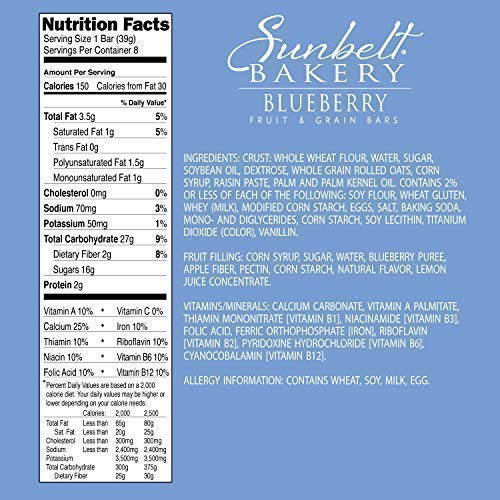 Sunbelt Bakery S Fruit &Amp; Grain Bars, Blueberry, 56 Oz Pack Of 5
