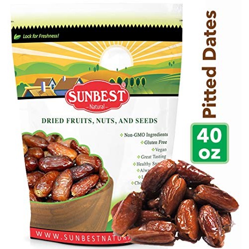 Sunbest Sun-Dried Pitted Dates In Resealable Bag,Premium Quality