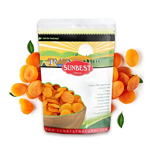 Sunbest Natural Dried Jumbo Turkish Apricots, Golden, Non-GMO, V...
