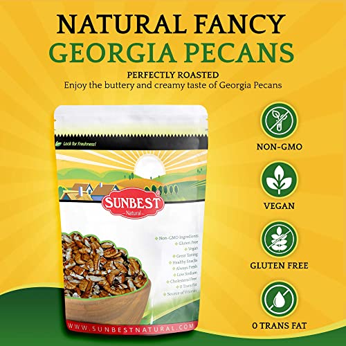 Sunbest Natural - Fancy Georgia Raw Pecans Pieces, Unsalted Peca...