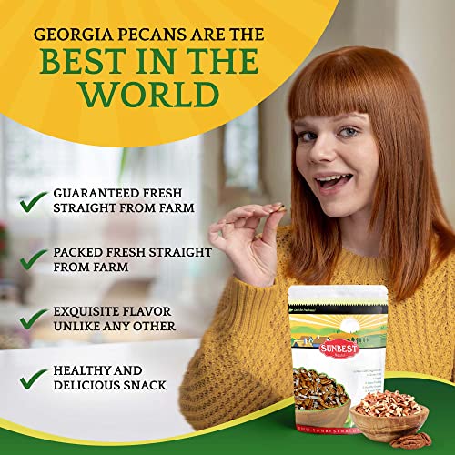 Sunbest Natural - Fancy Georgia Raw Pecans Pieces, Unsalted Peca...