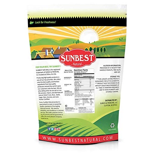 Sunbest Natural Organic Bitter Raw Apricot Kernels No Shell, R