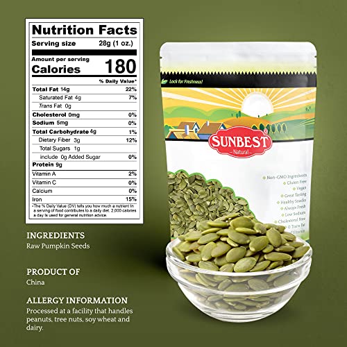 Sunbest Natural - Pumpkin Seeds Raw and Fresh, Pumpkin Seeds Uns...