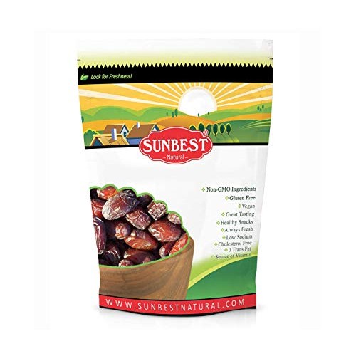 Sunbest Natural Sun-Dried Dates, Pitted, Non-GMO, Vegan, Kosher,...