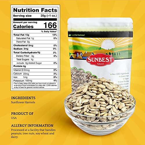 Sunbest Natural - Sunflower Kernels Snack Pack, Unsalted Sunflow...