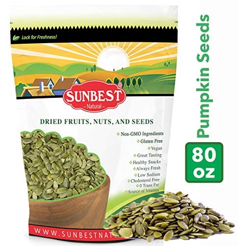 Sunbest Shelled Unsalted Raw Pumpkin Seeds/Pepitas Raw, No Shell