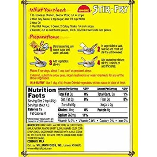Stir Fry Seasoning Mix Packets - Asian Stir-Fry Recipe - 0.75 Ou