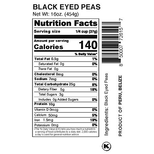 Sunco Natural Blackeyed Peas 16 Oz Pack Of 4, Multi Pack