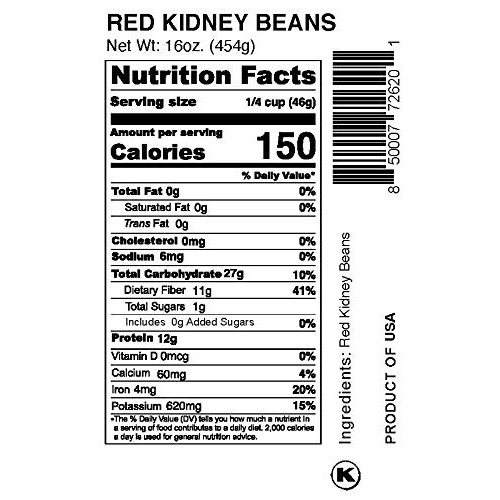 Sunco Natural Red Kidney Beans 16 Oz Pack Of 4, Multi Pack
