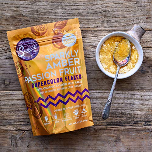 Suncore Foods - Organic Passion Fruit Flakes - Natural Sparkly A