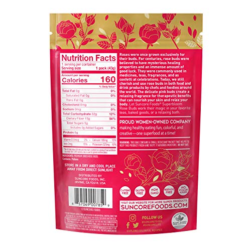 Suncore Foods - Premium Dried Rose Buds Superbloom, No Caffeine,