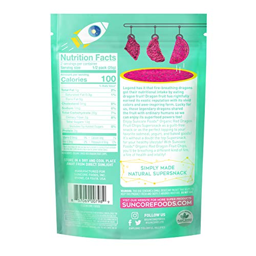 Suncore Foods Supersnack - Red Dragon Fruit Chips, 1.76Oz 1 Pac
