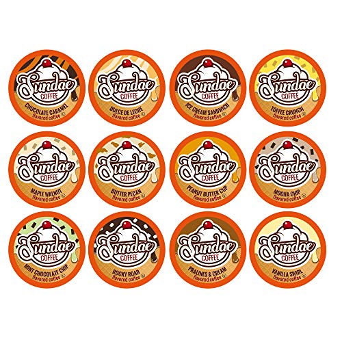 Sundae Ice Cream Assorted Flavored Coffee, Recyclable Pods, 2.0