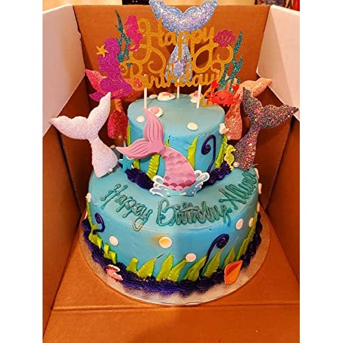 Mermaid Tail Cupcake Toppers, Sundecor Glitter Bling Baking Cake...