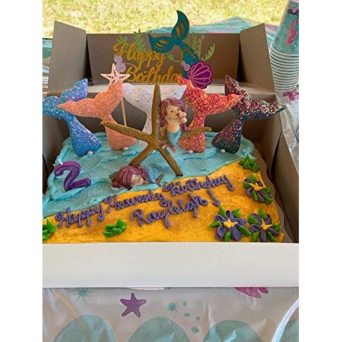Mermaid Tail Cupcake Toppers, Sundecor Glitter Bling Baking Cake...