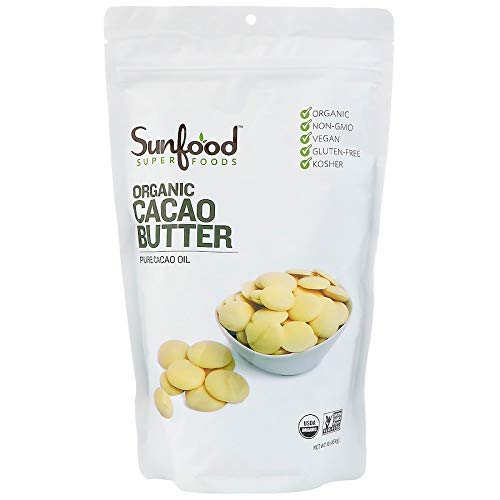 Sunfood Superfoods Organic Cacao Butter. 100% Pure Cacao Bean Oi