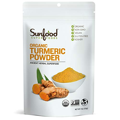 Sunfood Superfoods Organic Turmeric Root Powder - 100% Pure Medi