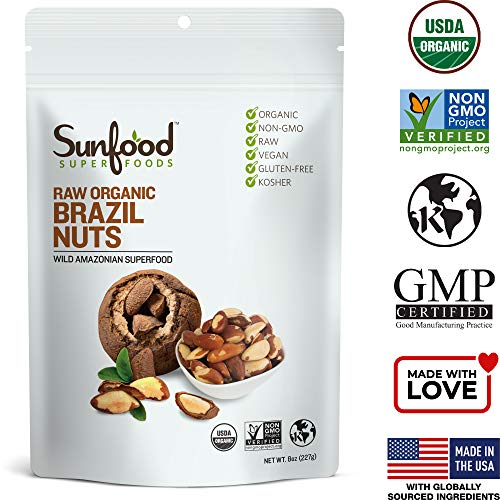 Sunfood Superfood Brazil Nuts - Raw Organic - Non Gmo - Rich In