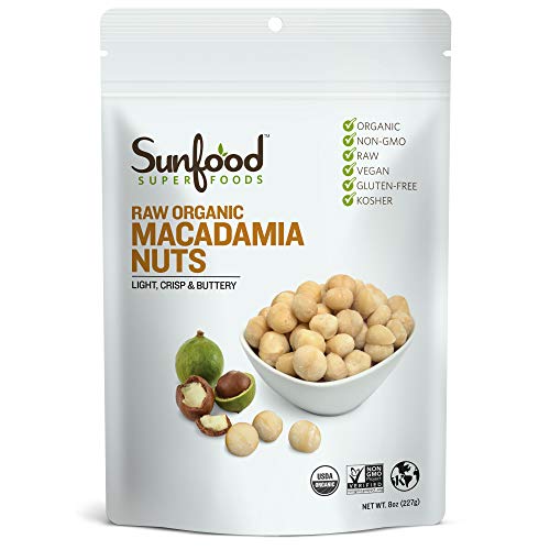 Sunfood Superfoods Macadamia Nuts- Raw Organic. 8 Oz Bag