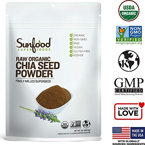 Sunfood Superfoods Chia Seed Powder - Raw Organic - Bulk Value -