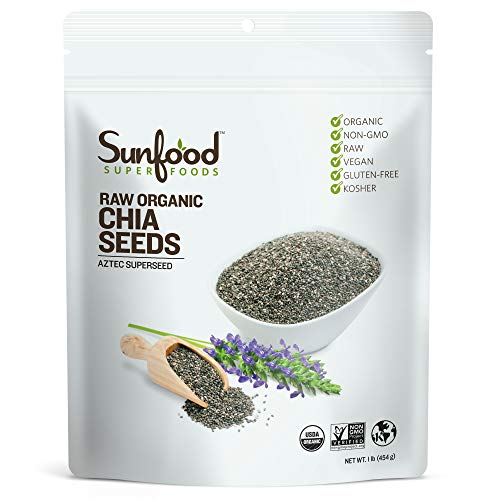 Sunfood Superfoods Chia Seeds - Raw, Organic, Whole - Omega Rich