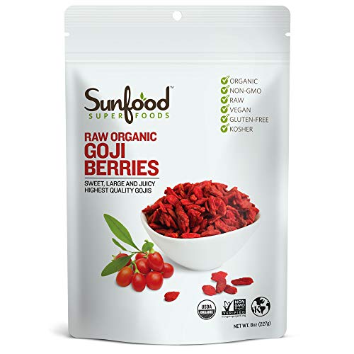 Sunfood Superfoods Goji Berries, Raw Organic. 8 Oz Bag