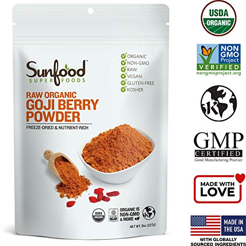 Sunfood Superfoods Goji Berry Powder - Raw, Organic, Non-Gmo - 1