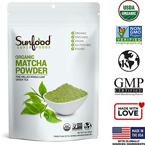 Sunfood Superfoods Matcha Green Tea Powder- Organic. For Lattes,