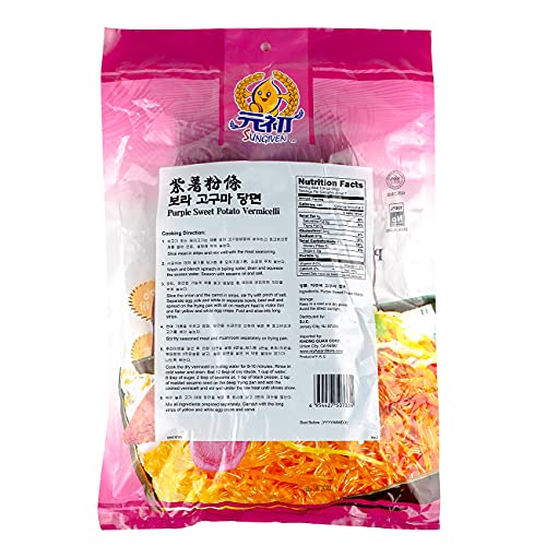Sungiven Purple Sweet Potato Glass Noodles, Korean Vermicelli Pa