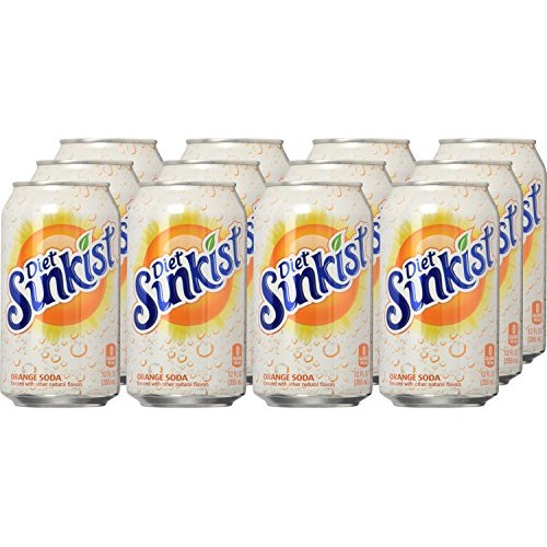 Diet Sunkist Orange Soda, 12 Fl Oz Cans, 12 Count