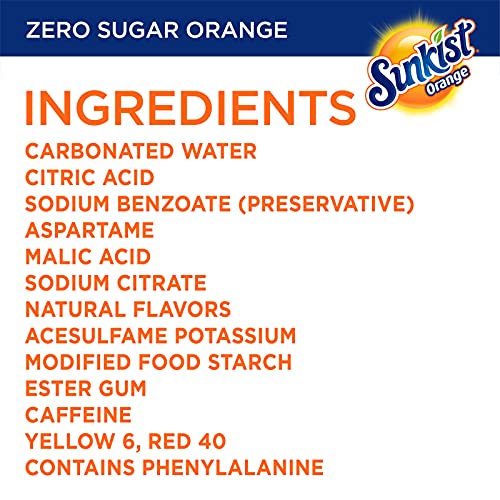 Diet Sunkist Orange Soda, 12 Fl Oz Cans, 12 Count