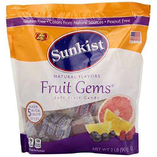 Sunkist 2 Pack Natural Flavors Fruit Gems Soft Candy Made Wi