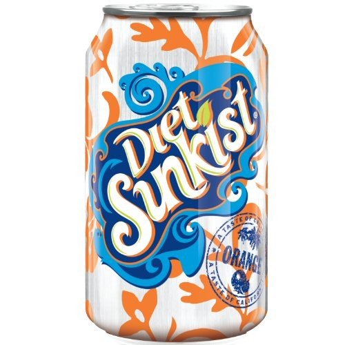 Sunkist Diet Orange Soda , 12-Ounce 24 Cans