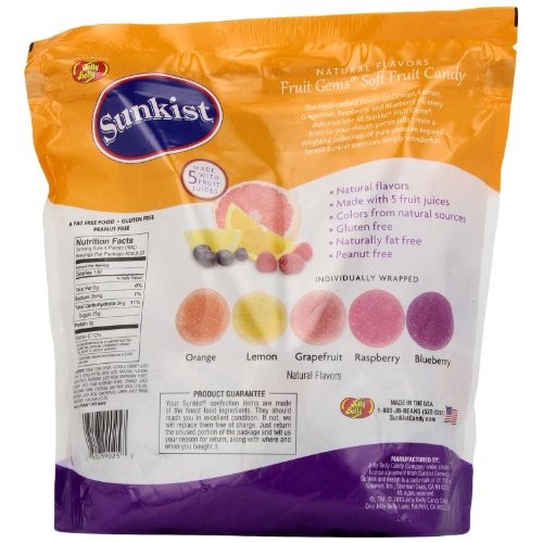 Sunkist Fruit Gems Soft Candy, Assorted Natural Flavors, 2-Lb