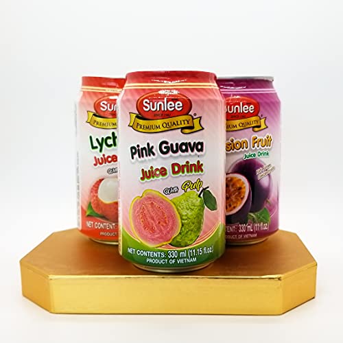 Sunlee Pink Guava Juice Drink With Pulp Sunlee 24X11 Oz 330 Ml