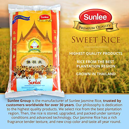 Sunlee Thai Jasmine Rice - 5 Lbs. Long Grain White Rice, Aromati